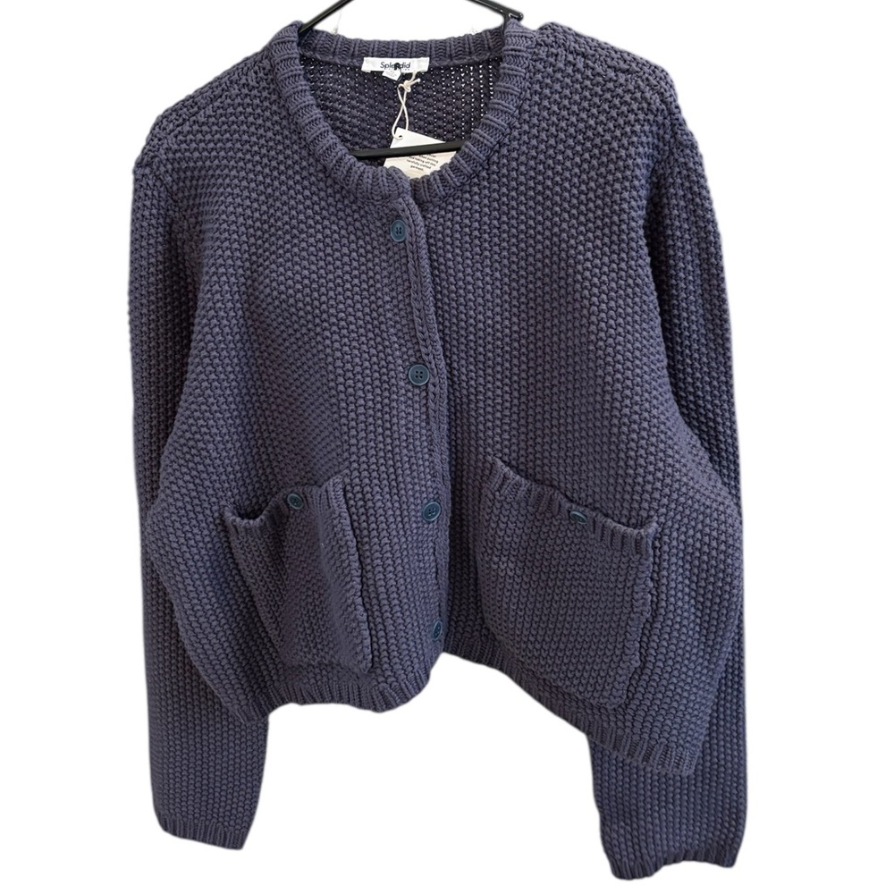 Splendid Collection Andrea Cropped Cardigan in Blue Size XL. NWT - Picture 4 of 12